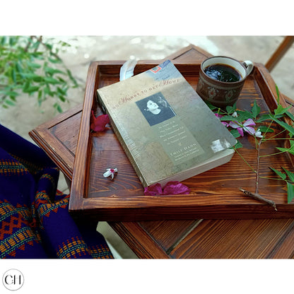 CustHum - removable tray placed on table, showing a book, coffee mug and neem leaves