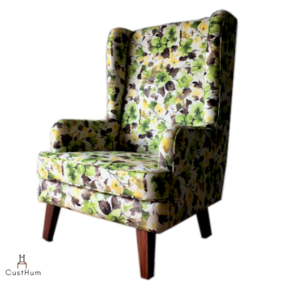 Mirkwood Upholstered Solid Wood Wingback Chair CustHum